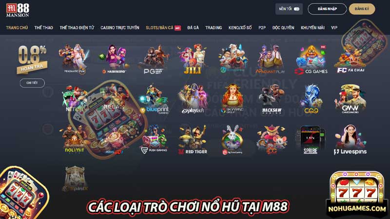 Các loại trò chơi nổ hũ tại M88